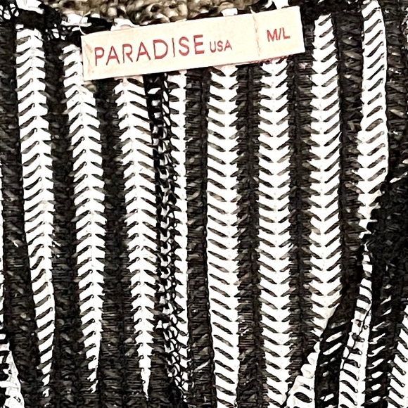 NWT Paradise USA Black & White Swimsuit Cover Up Sz M/L - Picture 2 of 7